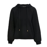 Famecoco Jacquard Patchwork Embroidered Hoodie