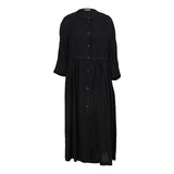 Famecoco High-Waist Relaxed Midi Dress with Half Sleeves