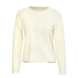 Famecoco Elegant Organza-Trimmed Pullover Sweater