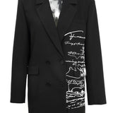Famecoco Signature Embroidered Black Blazer