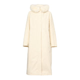 Famecoco Stylish Long Parka Coat with Detachable Fur Hood