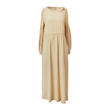 Famecoco Tencel Fabric Lantern Sleeve Dress