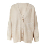 Famecoco Artistic Wool-Blend Knit Cardigan