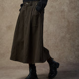 Famecoco Classic Cotton A-Line Midi Skirt