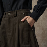 Famecoco Classic Cotton A-Line Midi Skirt