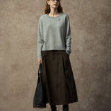 Famecoco Soft Wool Blend Pullover with Bead Detail