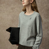 Famecoco Soft Wool Blend Pullover with Bead Detail