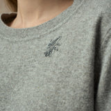 Famecoco Soft Wool Blend Pullover with Bead Detail