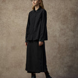 Famecoco Oriental Jacquard Pleated H-Line Skirt