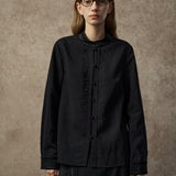 Famecoco Elegant Jacquard Satin Shirt
