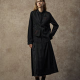 Famecoco Oriental Jacquard Pleated H-Line Skirt