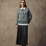 Famecoco Vintage Jacquard Wool Blend Pullover Sweater