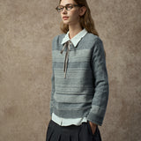 Famecoco Vintage Jacquard Wool Blend Pullover Sweater