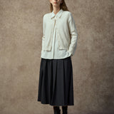 Famecoco Cashmere Blend Cardigan with Shell Buttons
