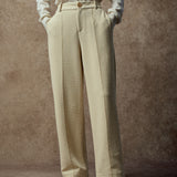 Famecoco Minimalist Textured Straight-Leg Knit Pants
