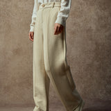 Famecoco Minimalist Textured Straight-Leg Knit Pants