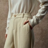 Famecoco Minimalist Textured Straight-Leg Knit Pants