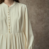 Famecoco Vintage Shirt Collat Midi Dress