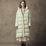Famecoco Stylish Long Hooded Down Puffer Coat