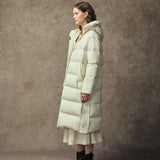 Famecoco Stylish Long Hooded Down Puffer Coat