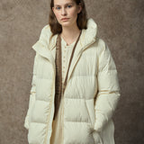 Famecoco Stylish Long Hooded Down Puffer Coat