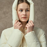 Famecoco Stylish Long Hooded Down Puffer Coat