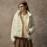 Famecoco Silk-Blend Short Quilted Down Jacket