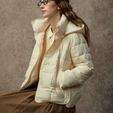 Famecoco Silk-Blend Short Quilted Down Jacket