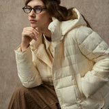 Famecoco Silk-Blend Short Quilted Down Jacket