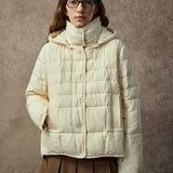 Famecoco Silk-Blend Short Quilted Down Jacket