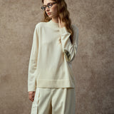 Famecoco Mock Neck Wool Pullover Sweater