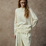 Famecoco Mock Neck Wool Pullover Sweater