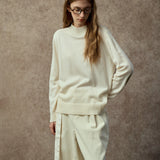 Famecoco Mock Neck Wool Pullover Sweater