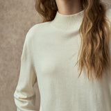 Famecoco Mock Neck Wool Pullover Sweater