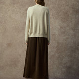 Famecoco Embroidered Wool Blend Crew Cardigan