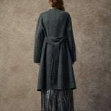 Famecoco Wool-Alpaca Blend Embellished Belted Coat