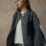 Famecoco Wool-Alpaca Blend Embellished Belted Coat