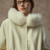 Famecoco Stylish Long Parka Coat with Detachable Fur Hood