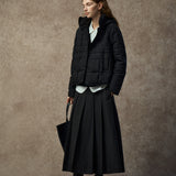 Famecoco Silk-Blend Short Quilted Down Jacket