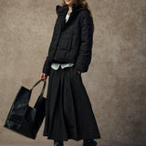 Famecoco Silk-Blend Short Quilted Down Jacket