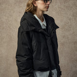 Famecoco Black Short Hooded Down Jacket