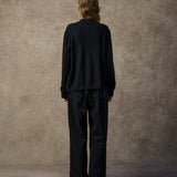 Famecoco Wool-Blend Mock Neck Patchwork Sweater