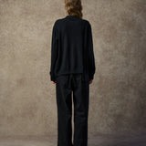 Famecoco Wool-Blend Mock Neck Patchwork Sweater