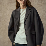 Famecoco 100% Merino Wool Tailored A-Line Belted Coat