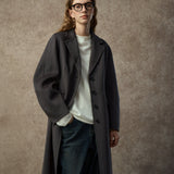 Famecoco 100% Merino Wool Tailored A-Line Belted Coat