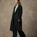 Famecoco Classic Double-Breasted Wool Long Coat