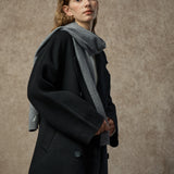 Famecoco Classic Double-Breasted Wool Long Coat