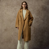 Famecoco Classic Double-Breasted Wool Long Coat