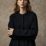 Famecoco Wool-Blend Open Front Dress