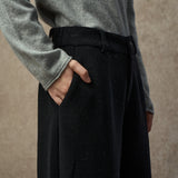 Famecoco Minimalist Textured Straight-Leg Knit Pants